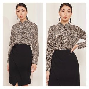 J.Crew Silk Button-up Shirt in Leopard Print